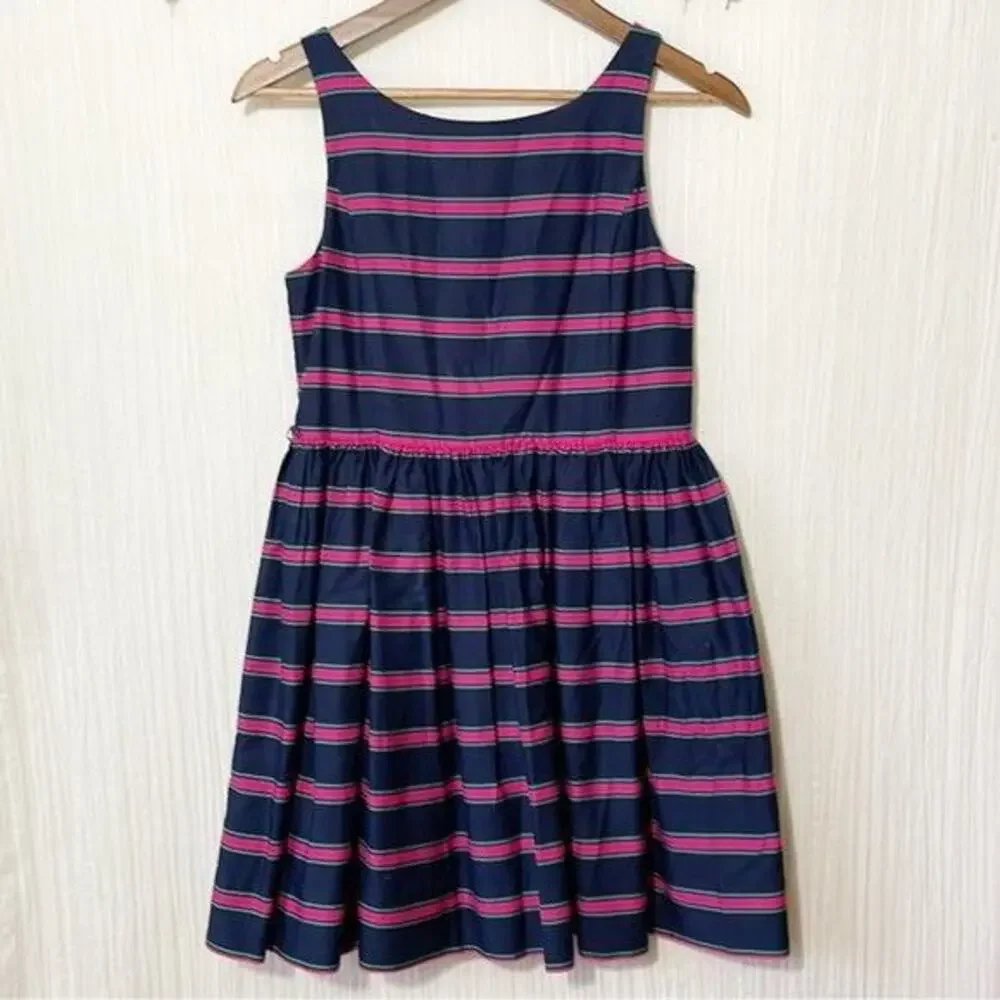 Ralph Lauren · 16 · Navy Blue Dress · Pink/Green Stripe · 100% Cotton